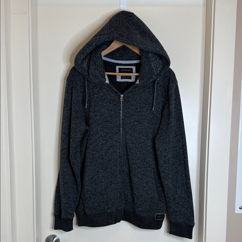 Quiksilver Heather Dark Grey Zip-Up Hoodie